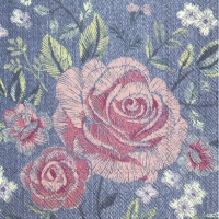 Servietten 25x25 cm - DENIM ROSE