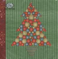 Servietten 33x33 cm - GLANCE AND GLITTER red