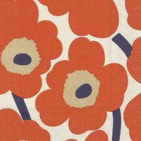 Servietten 33x33 cm - UNIKKO cream red