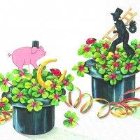 Servietten 33x33 cm - GOOD LUCK