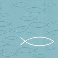 Servietten 33x33 cm - PEACEFUL FISH turquoise
