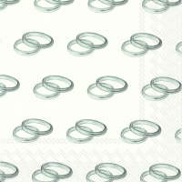 Servietten 33x33 cm - RINGS silver