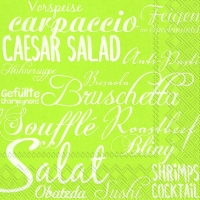 Servietten 33x33 cm - MITEINANDER ESSEN lime