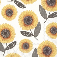 Servietten 33x33 cm - URBAN SUNFLOWER grey