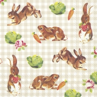 Servietten 33x33 cm - LITTLE BUNNIES linen