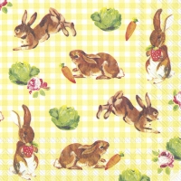 Servietten 33x33 cm - LITTLE BUNNIES yellow