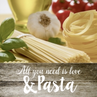 Servietten 33x33 cm - ALL YOU NEED IS LOVE & PASTA