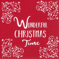 Servietten 33x33 cm - WONDERFUL CHRISTMAS TIME red