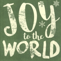 Servietten 33x33 cm - JOY TO THE WORLD green