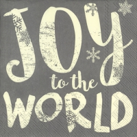 Servietten 33x33 cm - JOY TO THE WORLD grey