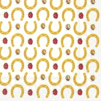 Servietten 33x33 cm - LUCKY TIME white