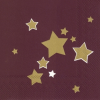 Servietten 33x33 cm - SHINY STARS bordeaux