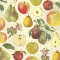Servietten 33x33 cm - APPLE AND PEAR cream