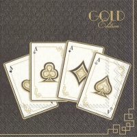 Servietten 33x33 cm - GOLD EDITION black