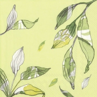 Servietten 33x33 cm - LEAVES light green