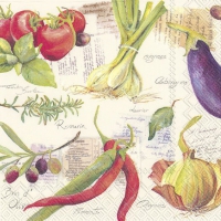Servietten 33x33 cm - LES LÉGUMES cream