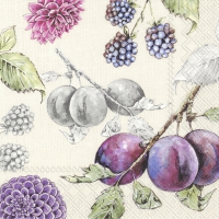 Servietten 33x33 cm - DELICIOUS PLUMS linen