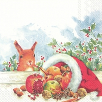 Servietten 33x33 cm - CHRISTMAS FRUITS FROM SANTA