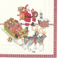 Servietten 33x33 cm - SANTA ON THE ROOF (V&B)
