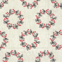 Servietten 33x33 cm - LITTLE GARLANDS grey