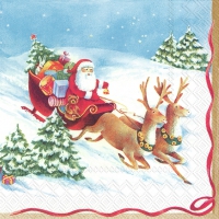 Servietten 33x33 cm - HURRY UP, SANTA