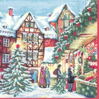 Servietten 33x33 cm - WINTERLY CHRISTMAS MARKET