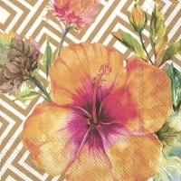 Servietten 33x33 cm - TROPICAL HIBISCUS copper