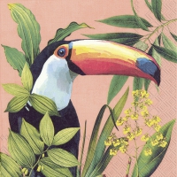 Servietten 33x33 cm - TOUCAN IN PARADISE apricot