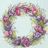 Servietten 33x33 cm - SPRING CIRCLE light blue