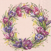 Servietten 33x33 cm - SPRING CIRCLE light rose