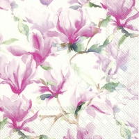 Servietten 33x33 cm - MAGNOLIA POESIE white