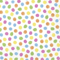 Servietten 33x33 cm - COLOURFUL DOTS yellow orange