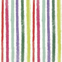 Servietten 33x33 cm - COLOURFUL STRIPES red green