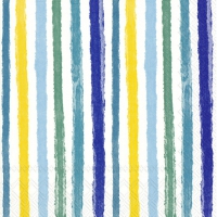 Servietten 33x33 cm - COLOURFUL STRIPES blue yellow