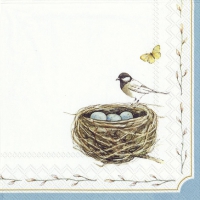 Servietten 33x33 cm - EASTER NEST white