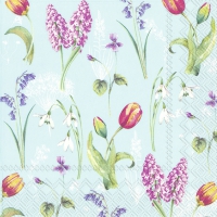 Servietten 33x33 cm - SPRING BREEZE light blue