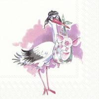 Servietten 33x33 cm - PIGGY NEW BABY light rose