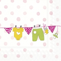 Servietten 33x33 cm - BABY IS COMING light rose