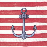 Servietten 33x33 cm - SAILOR´S ANCHOR red