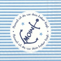 Servietten 33x33 cm - MOIN ANKER blue