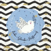 Servietten 33x33 cm - LIEBE GLAUBE HOFFNUNG blue