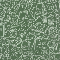 Servietten 33x33 cm - BACK TO SCHOOL green