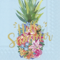 Servietten 33x33 cm - HELLO SUMMER blue