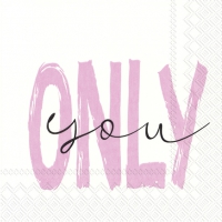 Servietten 33x33 cm - ONLY YOU white rose