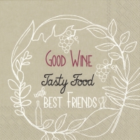 Servietten 33x33 cm - GOOD WINE TASTY FOOD linen