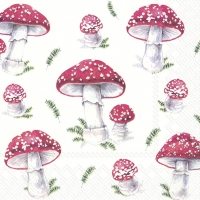 Servietten 33x33 cm - FAIRY TALE MUSHROOMS