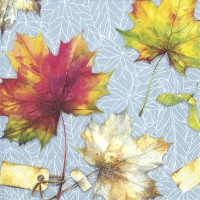 Servietten 33x33 cm - COUNTRY LEAVES light blue