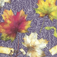 Servietten 33x33 cm - COUNTRY LEAVES lilac