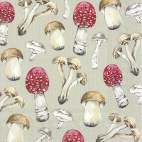 Servietten 33x33 cm - COUNTRY MUSHROOMS linen