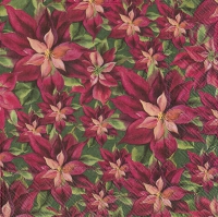 Servietten 33x33 cm - POINSETTIA VINTAGE green Servietten 33x33 cm - POINSETTIA VINTAGE green